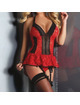 livco corsetti fashion - red rose lc 90130 corset + panty red