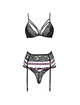 livco corsetti fashion - snehana lc 90443 bra + garter belt + panty black