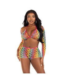 Conjunto de Lingerie Leg Avenue 3 Peças Multicolor