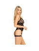 Leg avenue - body with garter thong set black