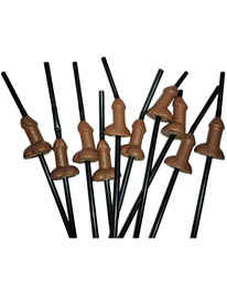 Saco de 10 Palhinhas Diablo Picante Pénis Castanho