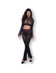 chilirose - cr 4648 top pantalon rojo s/l