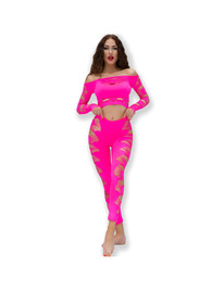 chilirose - cr 4632 top pant fuchsia s/l