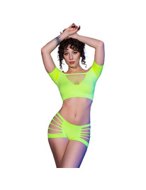 chilirose - cr 4433 top shorts green s/m