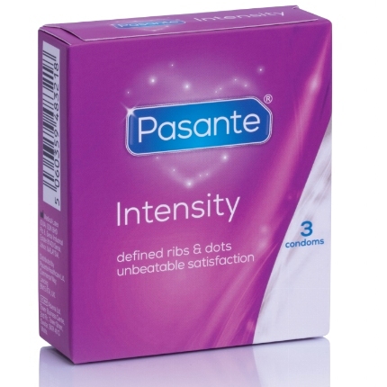3x Preservativos Pasante com Pontos Intensity
