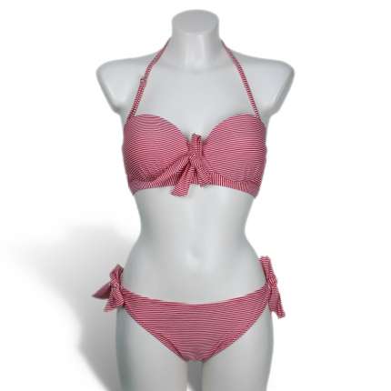 Bikini De Rayas Rojas, Retro,360002