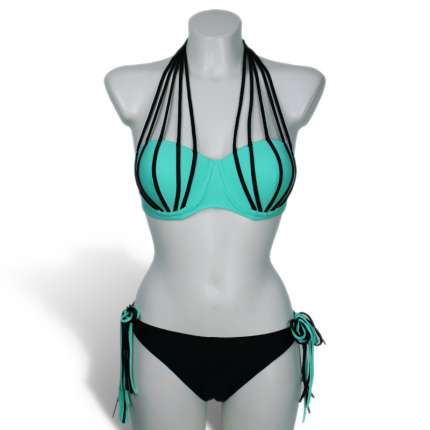 Bikini de color Azul y las Bandas 360005