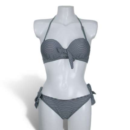 Bikini De Rayas Negras Y De Estilo Retro De La 360003