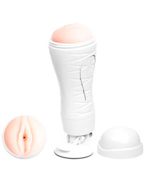 Masturbador Crazy Bull Vagina com Base Flora Branco