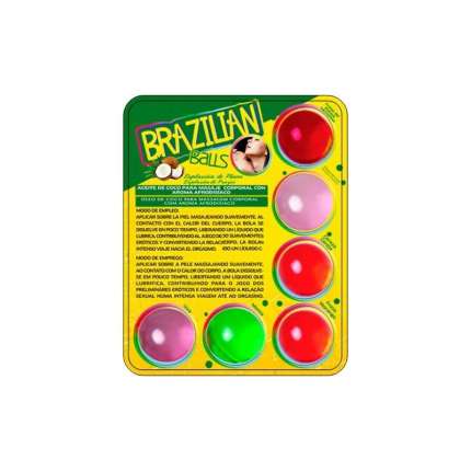 6 Bolas de Lubricantes Beijáveis Brazilian Balls,312004