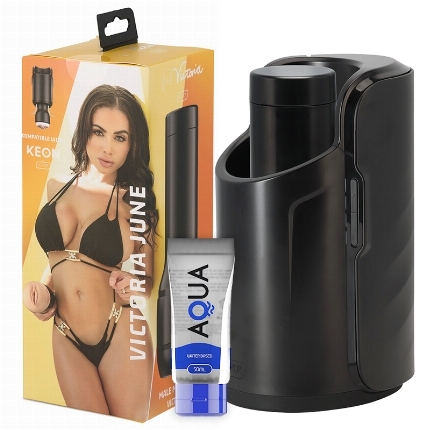 Kiiroo - keon + feel victoria june stroker + lubricante aqua quality 50 ml