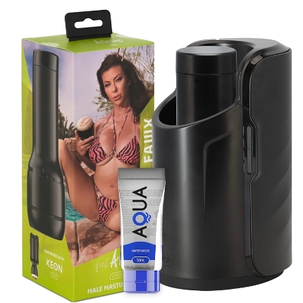 kiiroo - keon + alexis fawx stroker + aqua quality lubricant 50 ml