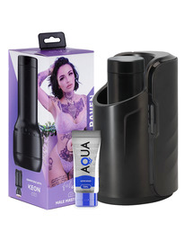 kiiroo - pack keon + feel leigh raven + lubricante aqua quality 50 ml