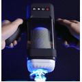 game cup - thrusting vibration masturbator with heating function and mobile support - black