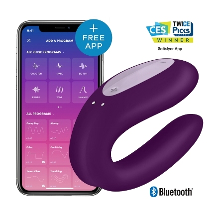 satisfyer - double joy con app morado