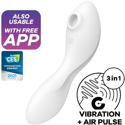 satisfyer - curvy trinity 5 air pulse stimulator vibrator app white