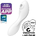 satisfyer - curvy trinity 5 air pulse stimulator vibrator app white