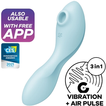 satisfyer - curvy trinity 5 air pulse stimulator vibrator app white