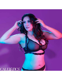california exotics - euphoria plus size halter buckle harness black