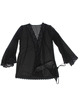 subblime - transparent fabric robe with lace detail black s/m