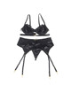 subblime - set of 3 pieces bra + thong + lace garter black s/m