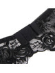 subblime - set de 3 piezas sujetador + tanga + liga estampado floral negro s/m