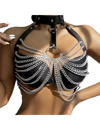 subblime - chest harness with big ring chains one size