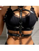 subblime - leather ring chest harness black one size