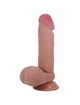 pretty love - sliding skin series realistic dildo with sliding skin suction cup flesh 20.5 cm