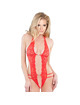 subblime - teddy con abertura y encajes rojo talla unica
