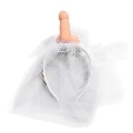 diablo picante - white bridal veil with penis