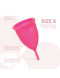 intimichic - menstrual cup medical grade silicone - size s