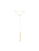 bijoux - magnifique metallic necklace with golden fringes