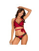 obsessive - sensuelia set two pieces red l/xl