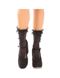 leg avenue - ankle socks with ruffles black