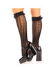 Leg avenue - medias hasta la rodilla con volantes negro