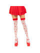 Leg avenue - calcetines altos champiÑones rojo/blanco
