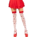 leg avenue - calcetines altos champiÑones rojo/blanco