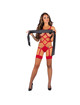 livco corsetti fashion - thiara lc 20213 set body + stockings red s/m
