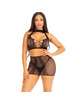 Leg avenue - black open lace top skirt