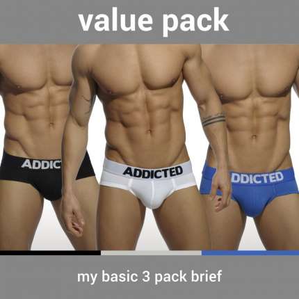 Pack 3 Cuecas Addicted My Basic Brief,500087