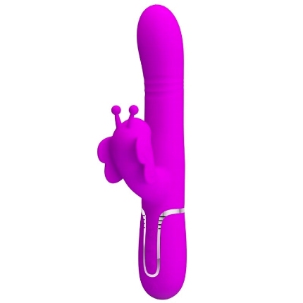pretty love - vibrador rabbit multifunciÓn 4 en 1 mariposa fucsia