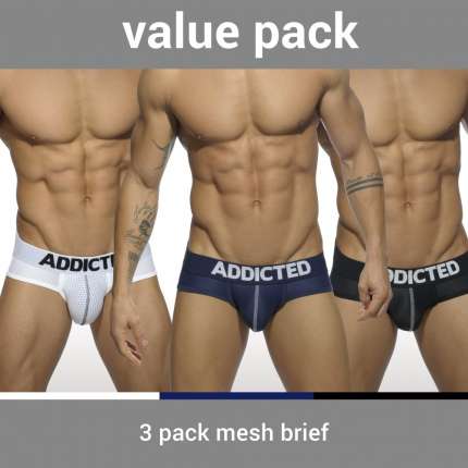 Pack Of 3 Briefs Addicted Mesh Brief Push Up 500089