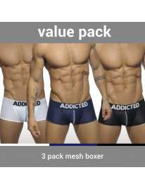 Pack 3 Boxer Shorts Addicted Mesh Boxer Push Up 500090