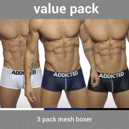 Pack 3 Boxers Addicted Mesh Boxer Push Up,500090