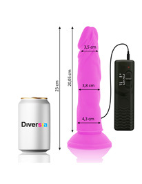 diversia - dildo flexible con vibracion lila 23 cm -o- 4.3 cm