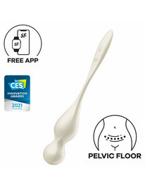 satisfyer - love birds bolas kegel vibradoras blanco