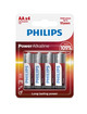 philips - power alkaline battery aa lr6 pack 4