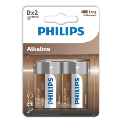 philips - alkaline battery d lr20 blister*2