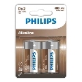 philips - alkaline battery d lr20 blister*2
